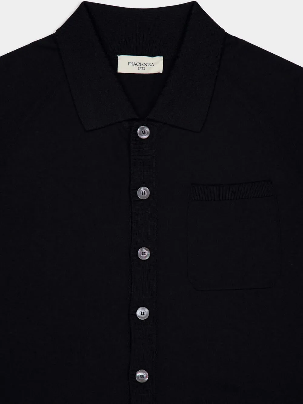 Black Short-Sleeve Button-Up Shirt sold by Fashion Clinic product image thumbnail 3