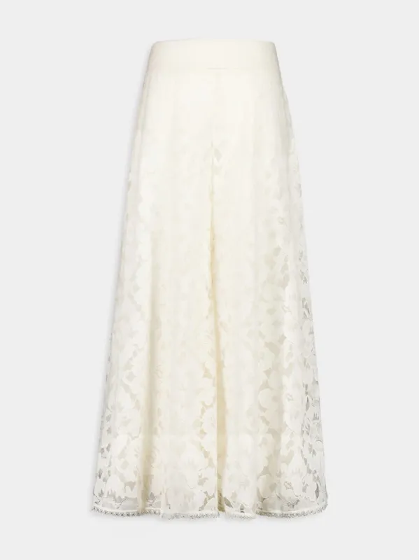 Cream Illuminate Lace Culottes made by Zimmermann