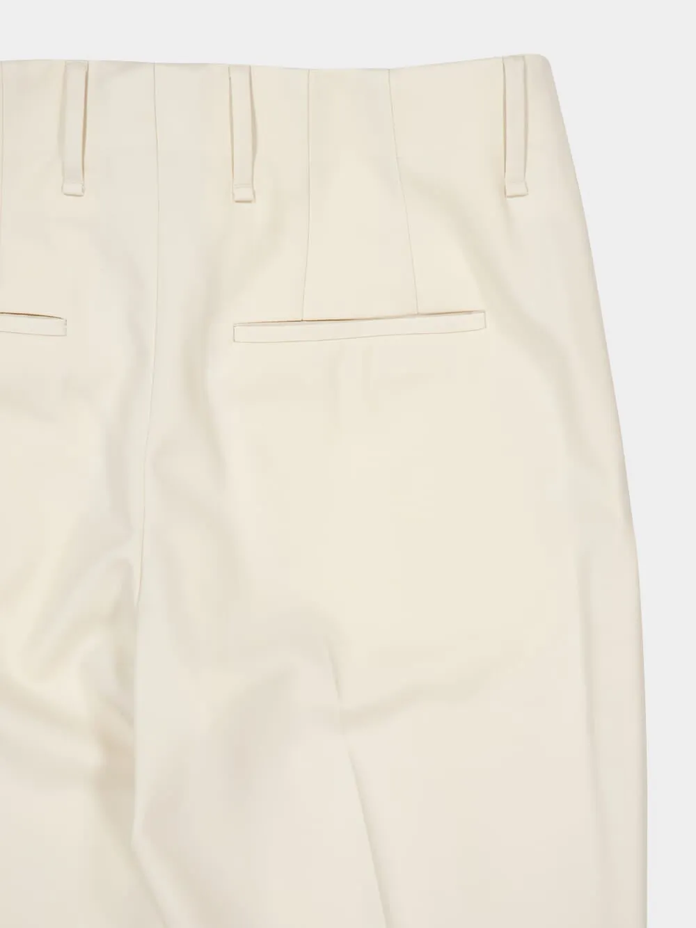 White Wool Gabardine Straight-Leg Trousers sold by Fashion Clinic product image thumbnail 4