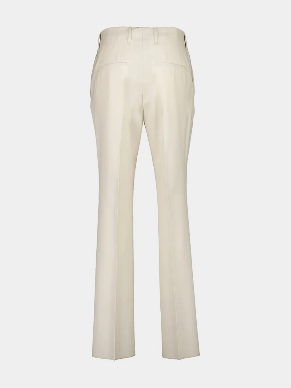 White Wool Gabardine Straight-Leg Trousers sold by Fashion Clinic product image thumbnail 2