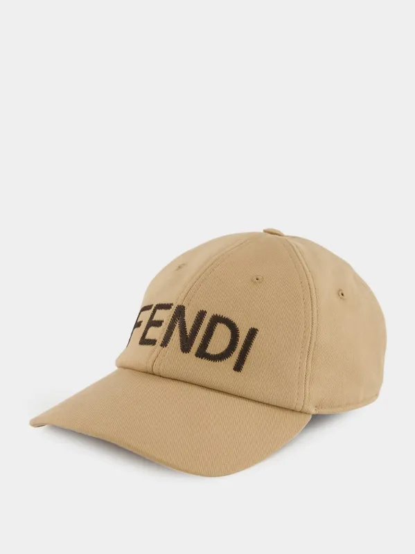 Beige Cotton Baseball Cap sold by Fashion Clinic