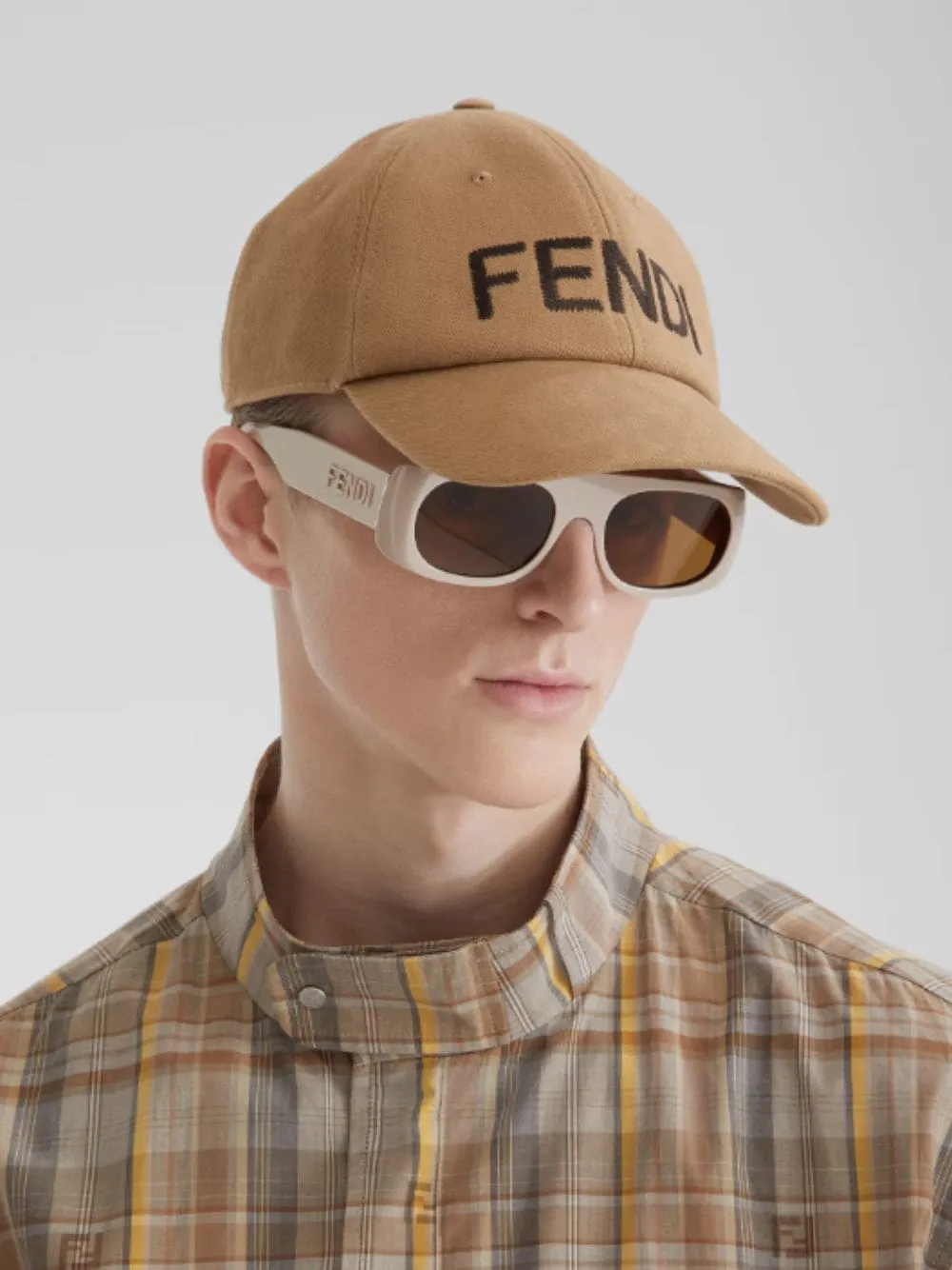 Beige Cotton Baseball Cap sold by Fashion Clinic product image thumbnail 2