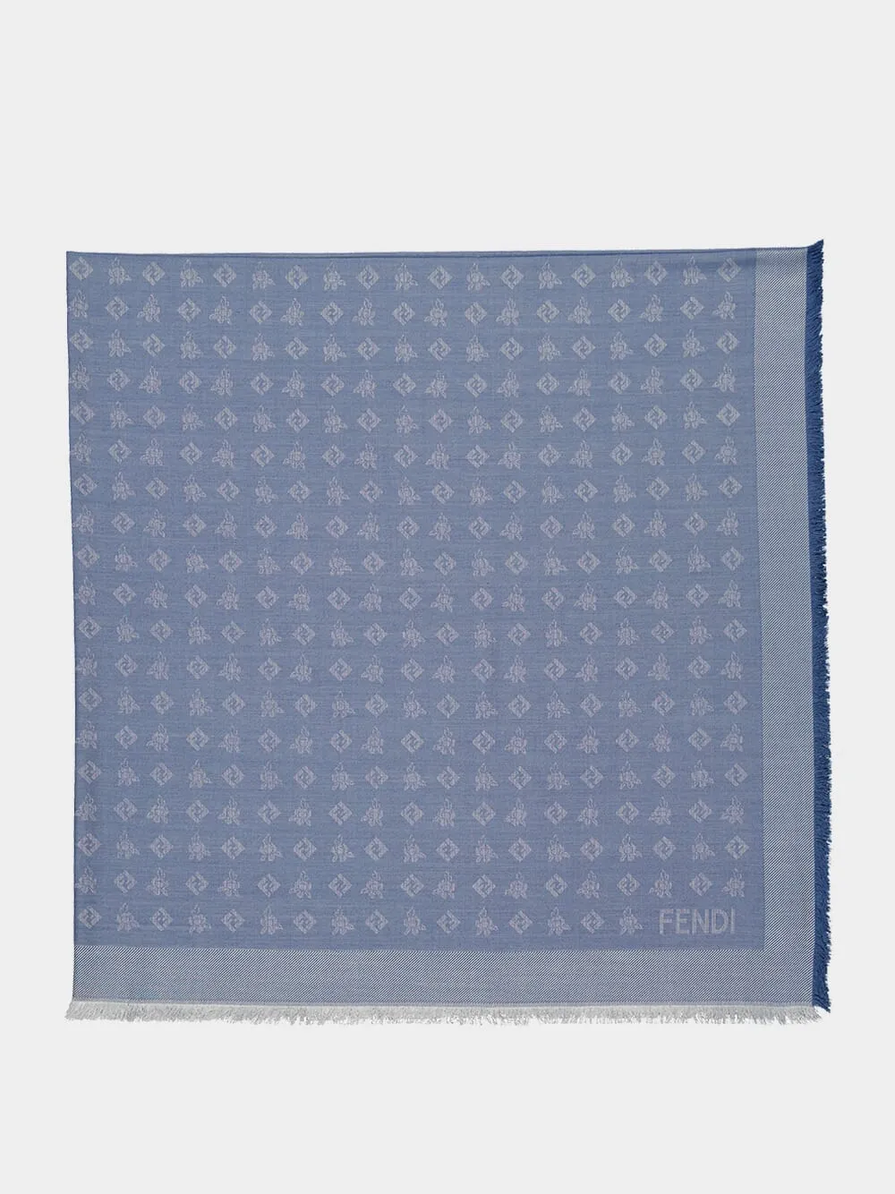 Blue FF Silk and Wool Shawl sold by Fashion Clinic