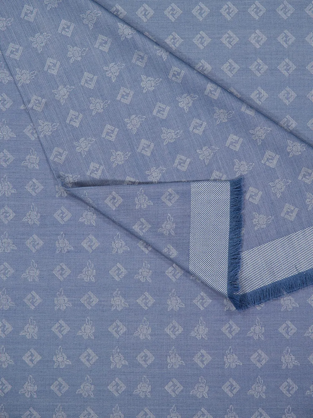 Blue FF Silk and Wool Shawl sold by Fashion Clinic product image thumbnail 3