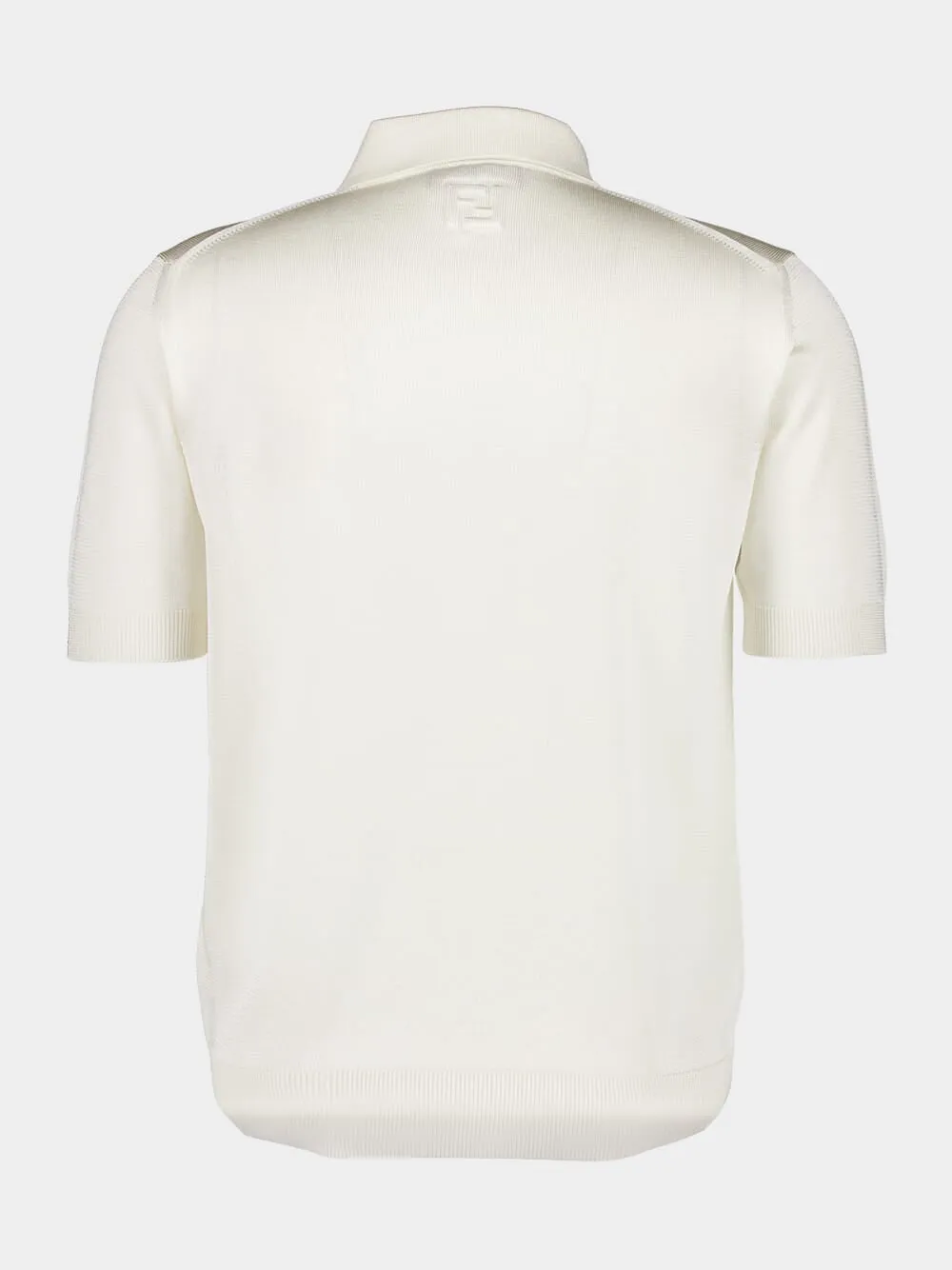 White Asymmetric Button Polo Shirt sold by Fashion Clinic product image thumbnail 2