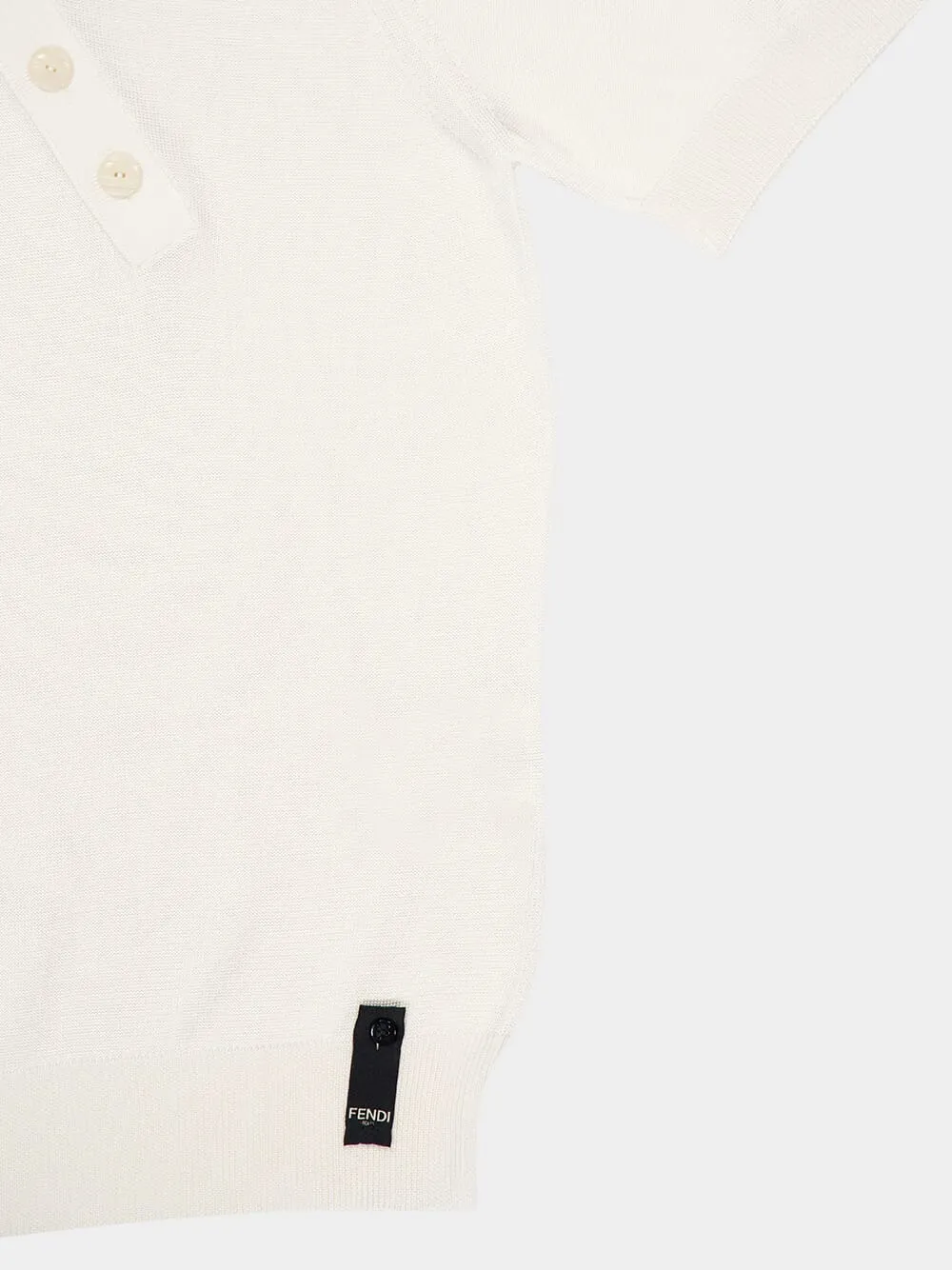 White Asymmetric Button Polo Shirt sold by Fashion Clinic product image thumbnail 4