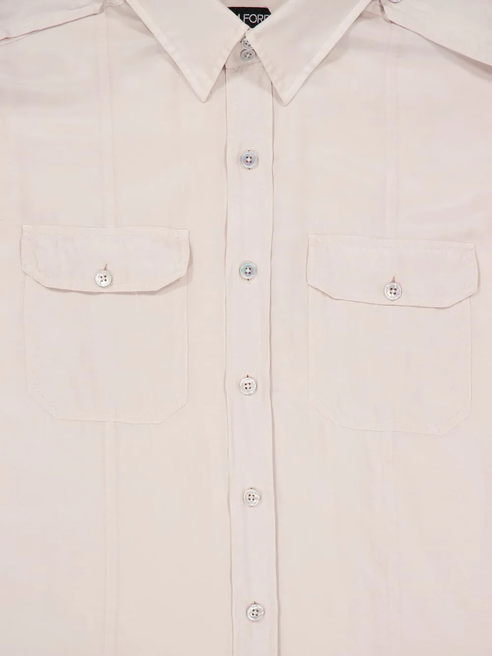 Light Beige Military-Inspired Twill Shirt sold by Fashion Clinic product image thumbnail 3