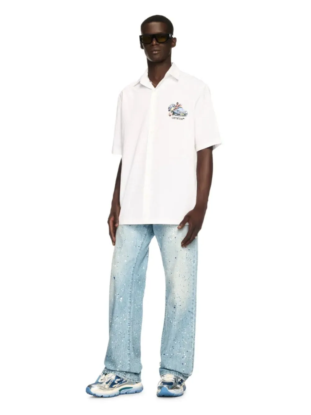 Blue Paint Effect Relaxed-Fit Jeans sold by Fashion Clinic product image thumbnail 2