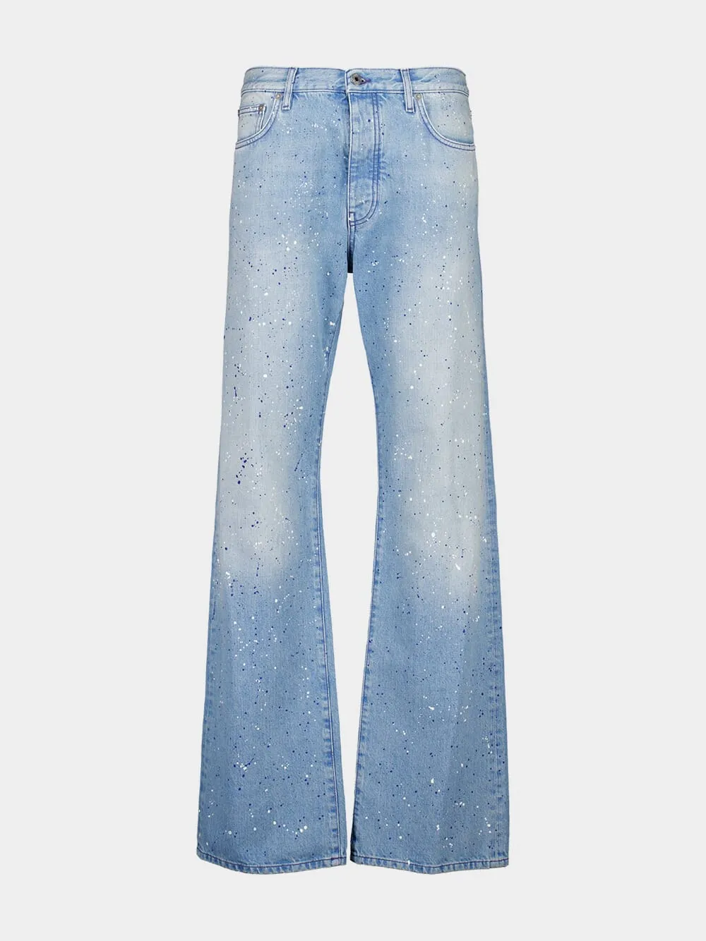 Blue Paint Effect Relaxed-Fit Jeans sold by Fashion Clinic