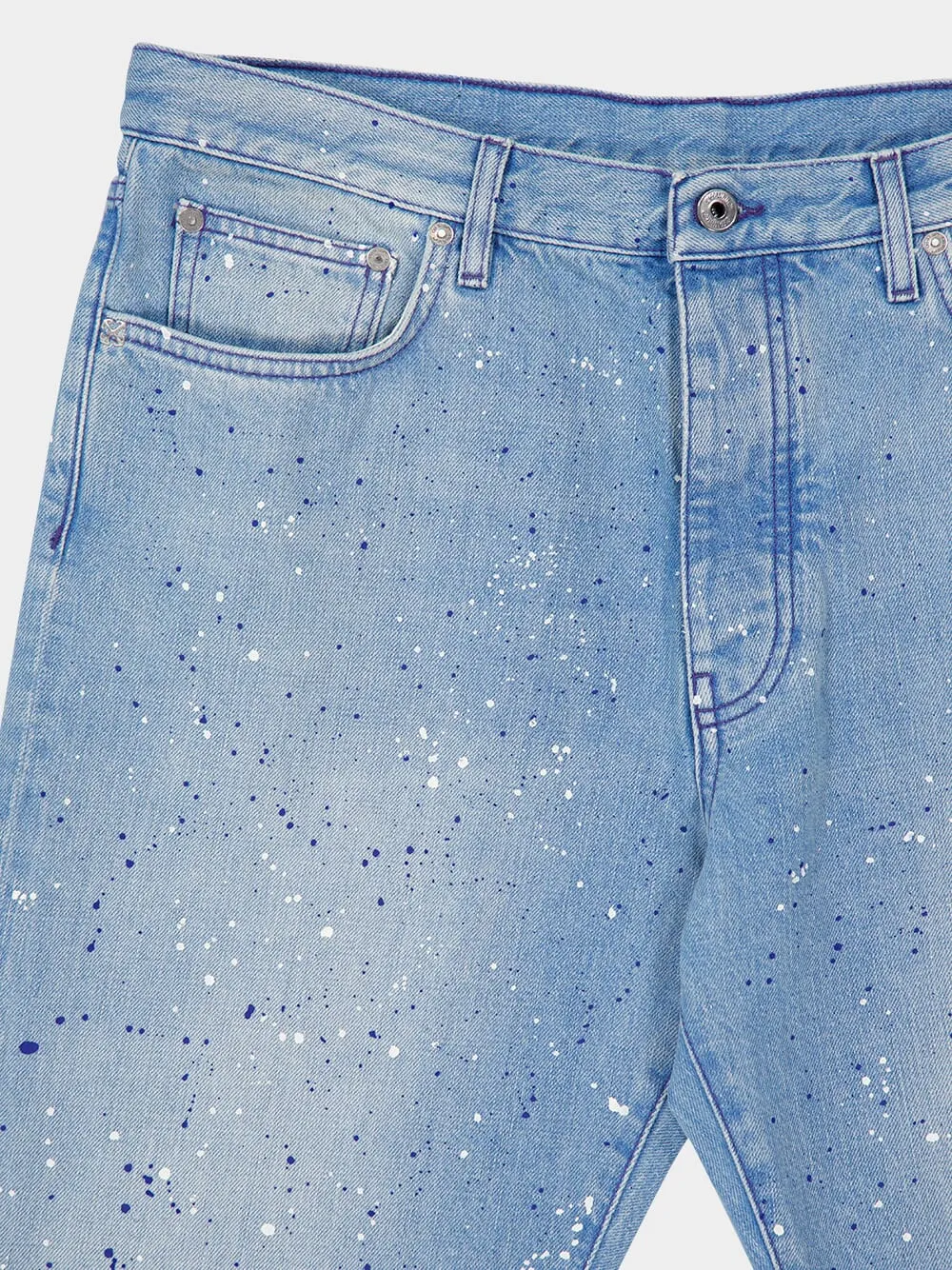 Blue Paint Effect Relaxed-Fit Jeans sold by Fashion Clinic product image thumbnail 5