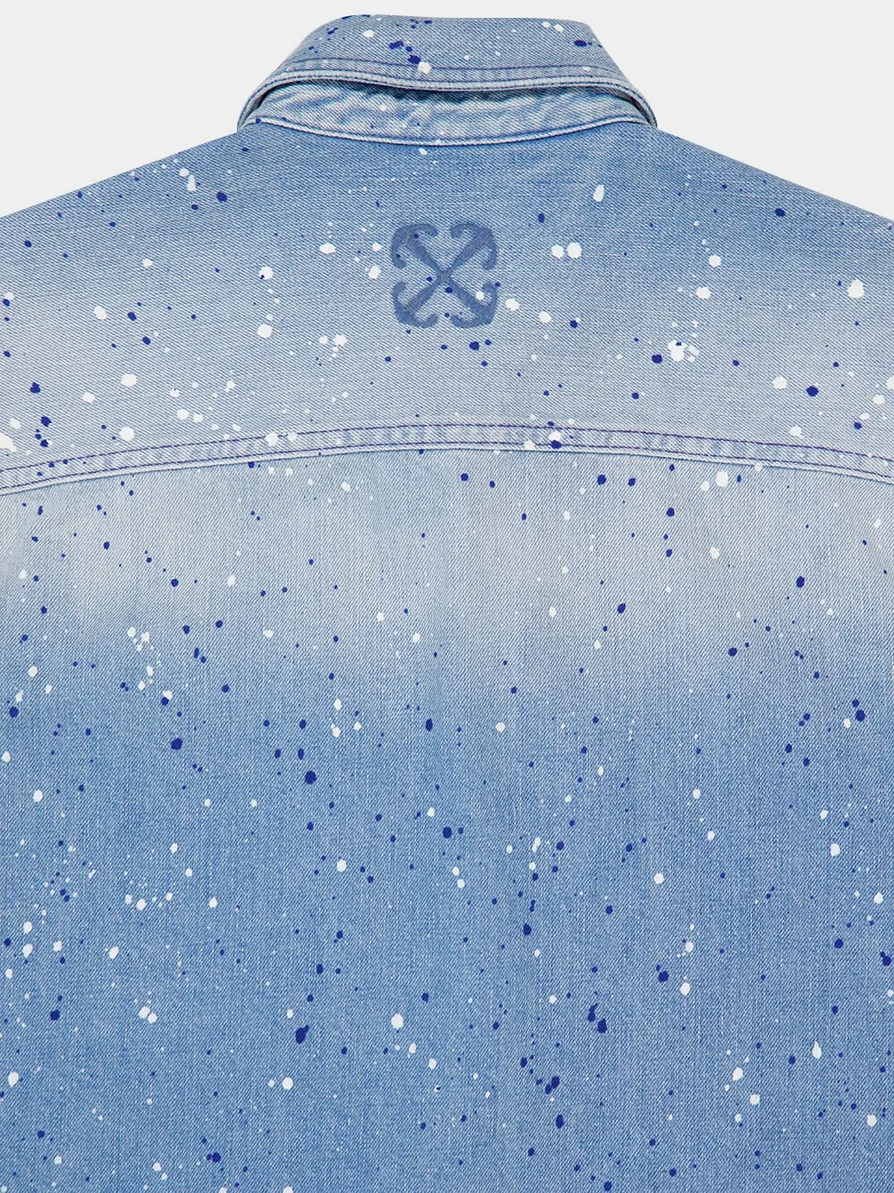 Blue Paint Effect Military Denim Shirt sold by Fashion Clinic product image thumbnail 5