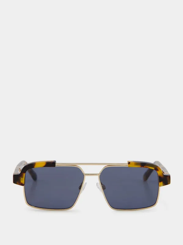 Havana Brown Panorama Rectangular Sunglasses sold by Fashion Clinic