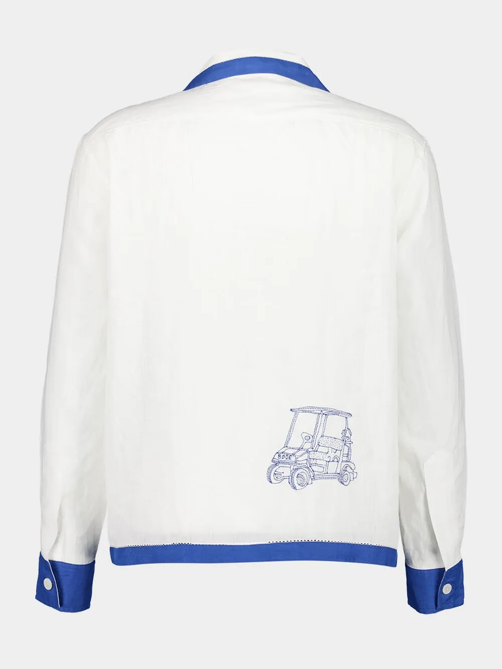 White and Blue Club Champion Long Sleeve Shirt sold by Fashion Clinic product image thumbnail 3