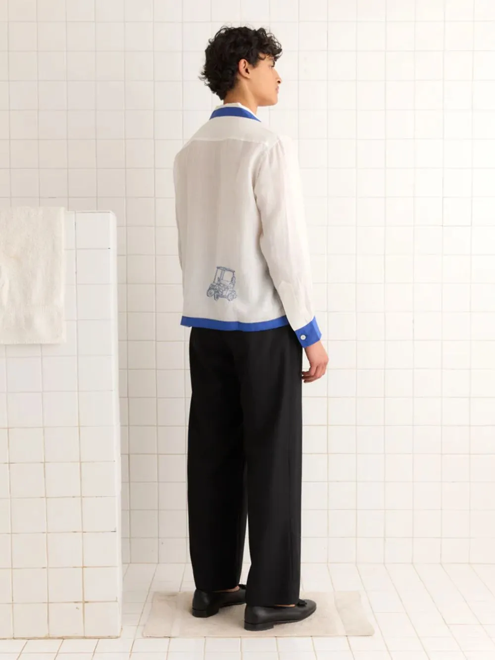 White and Blue Club Champion Long Sleeve Shirt sold by Fashion Clinic product image thumbnail 4