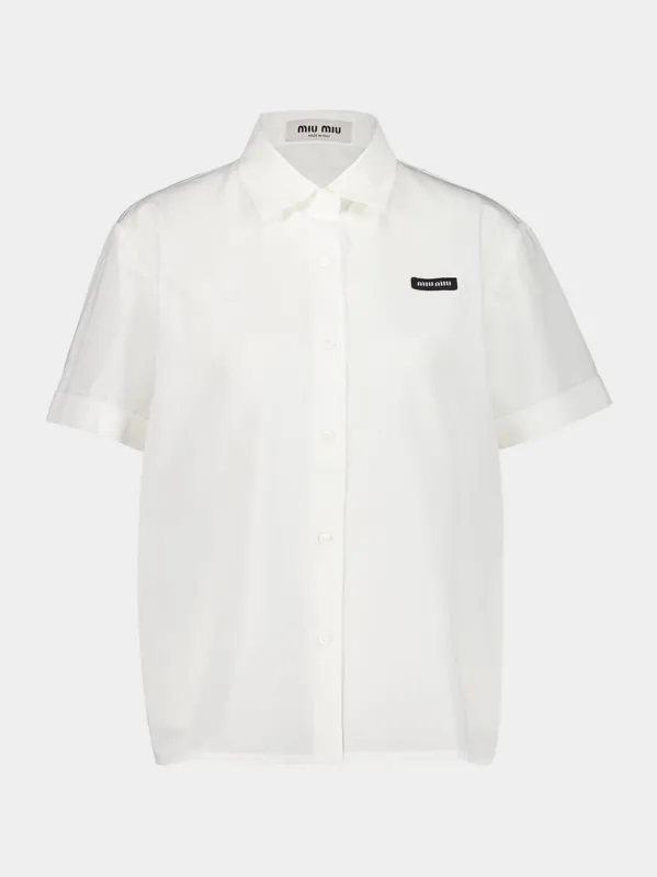 White Slubbed Poplin Shirt made by Miu Miu