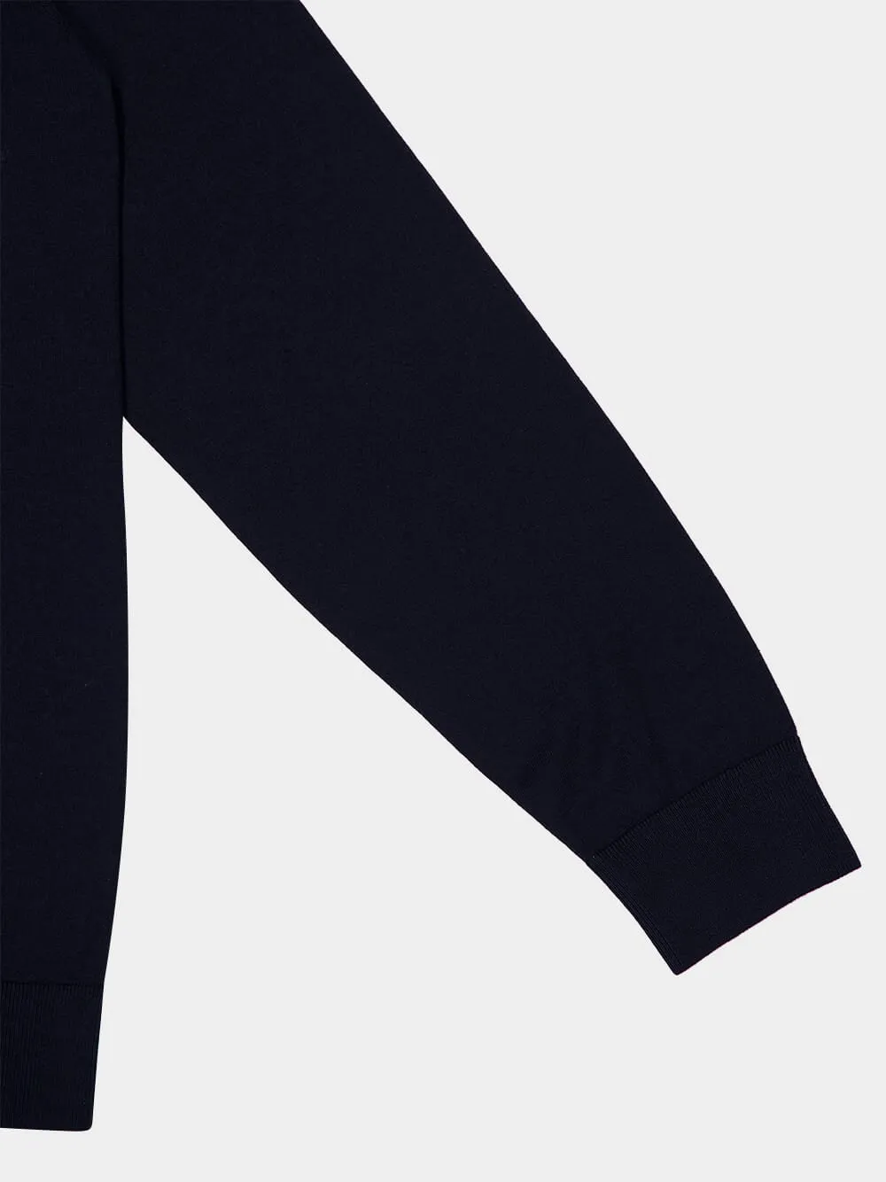 Navy Blue V-Neck Buttoned Cotton Cardigan sold by Fashion Clinic product image thumbnail 4