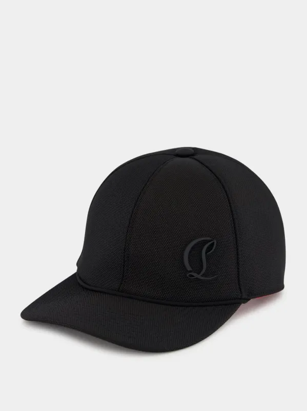 Black Mooncrest Active Baseball Cap made by Christian Louboutin