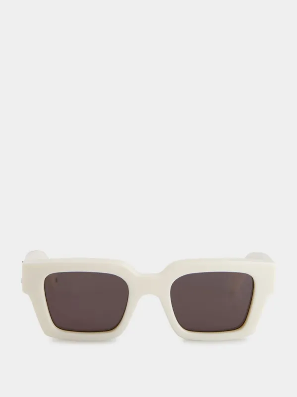 White Virgil Square Sunglasses sold by Fashion Clinic