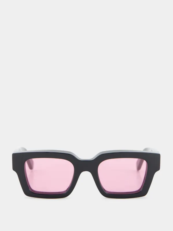 Black and Pink Virgil Square Sunglasses sold by Fashion Clinic