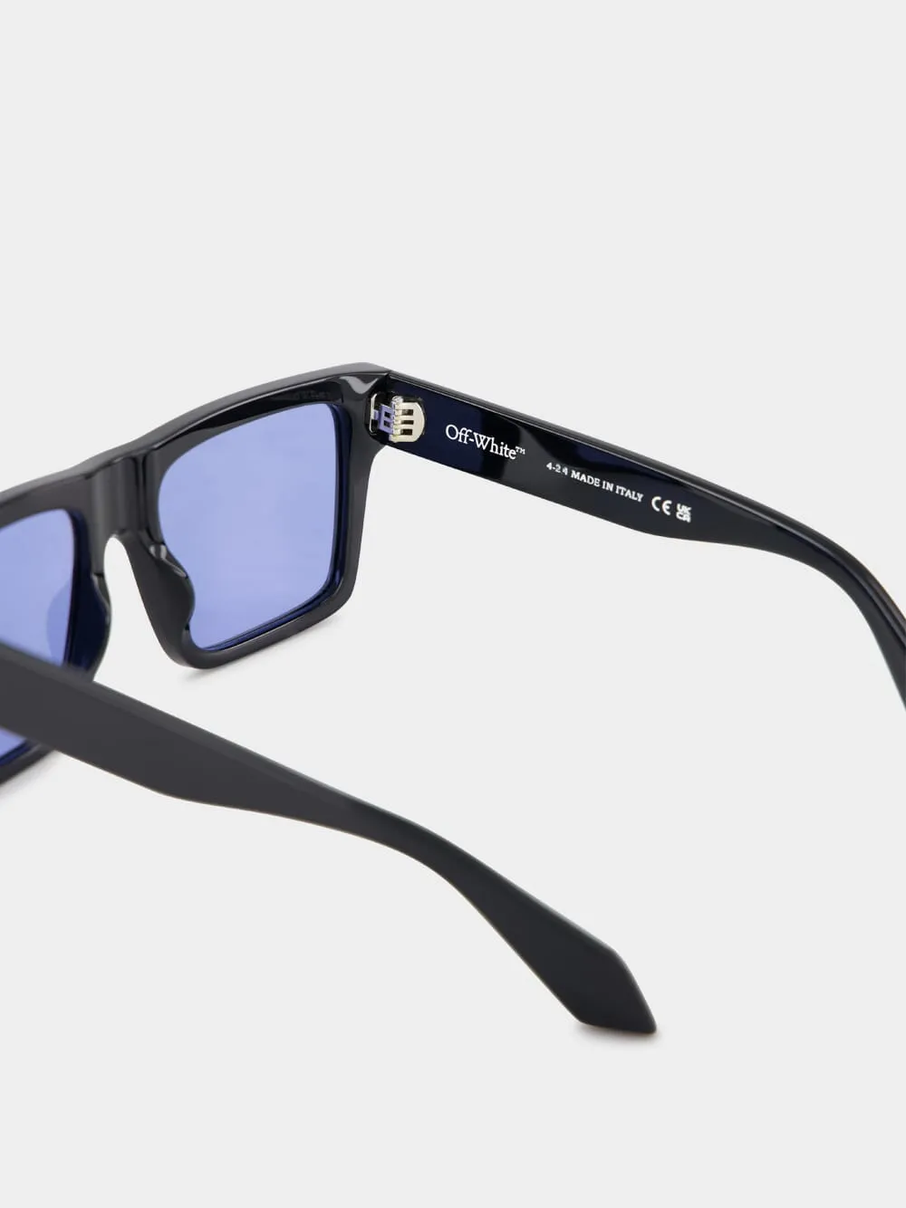Black and Blue Lawton Square Sunglasses sold by Fashion Clinic product image thumbnail 4