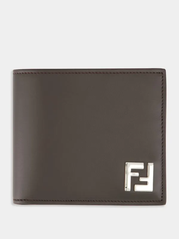 Brown FF Squared Bi-Fold Wallet sold by Fashion Clinic