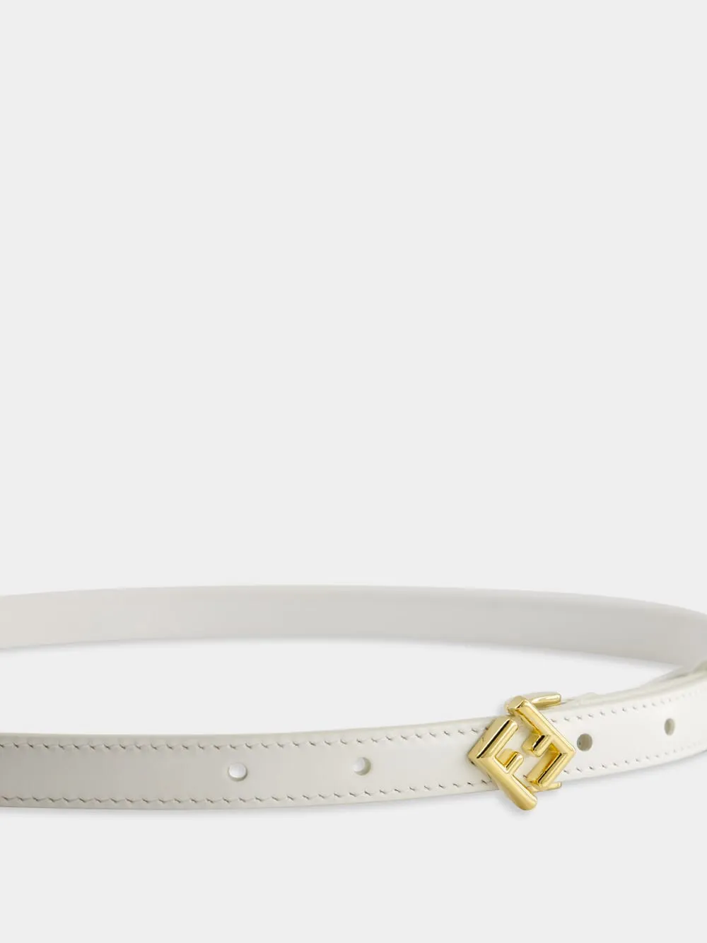 White FF Diamonds Leather Belt sold by Fashion Clinic product image thumbnail 3