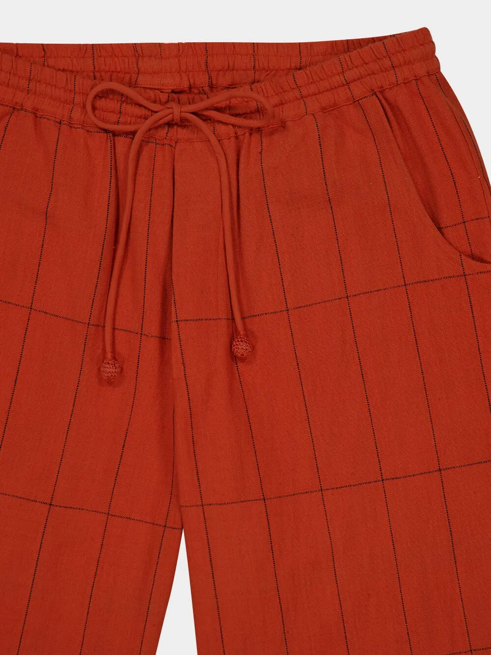 Dark Orange Anthem Hand-Woven Cotton Pants sold by Fashion Clinic product image thumbnail 3