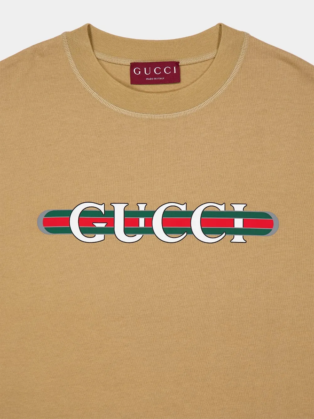 Camel Printed Cotton Jersey T-Shirt sold by Fashion Clinic product image thumbnail 3