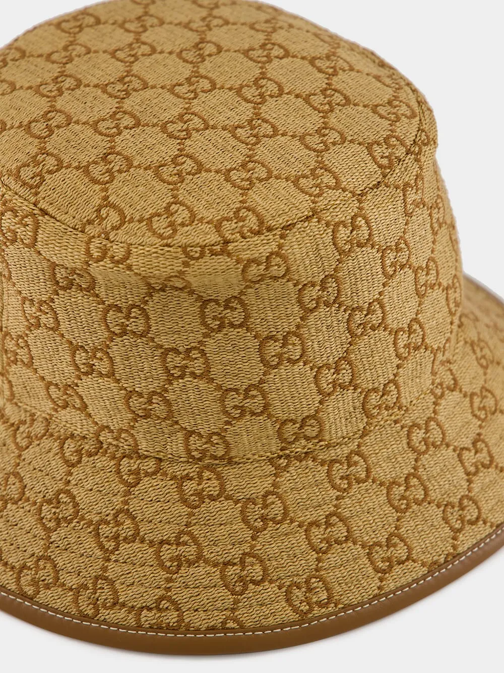 Camel GG Raffia Bucket Hat sold by Fashion Clinic product image thumbnail 3