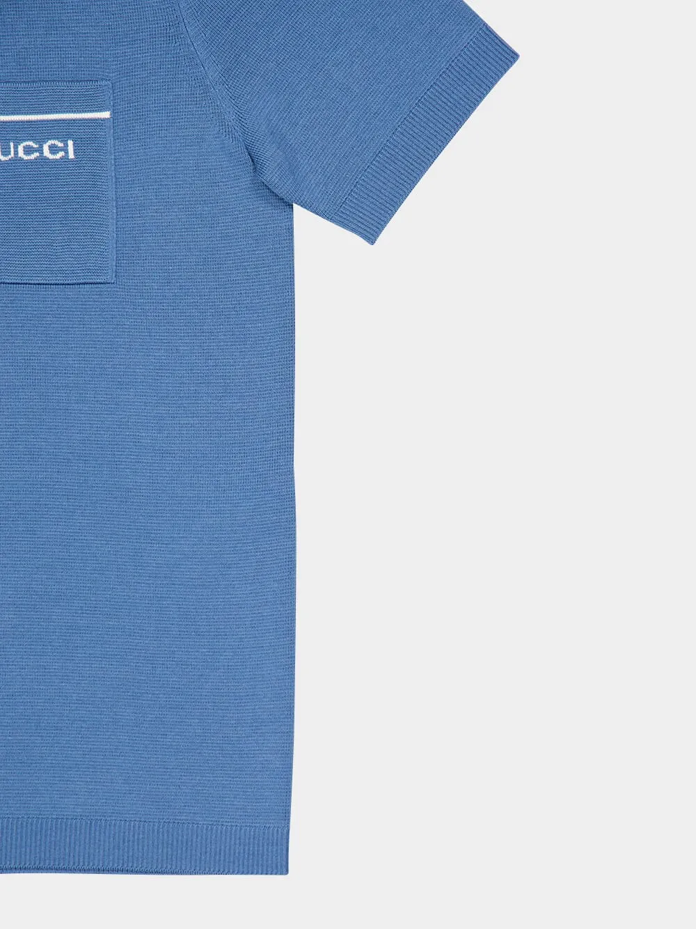 Blue Silk-Cotton Short-Sleeve Polo sold by Fashion Clinic product image thumbnail 4