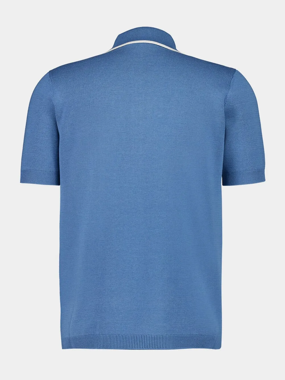 Blue Silk-Cotton Short-Sleeve Polo sold by Fashion Clinic product image thumbnail 2