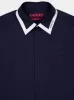 Dark Blue Heavy Poplin Cotton Shirt sold by Fashion Clinic
