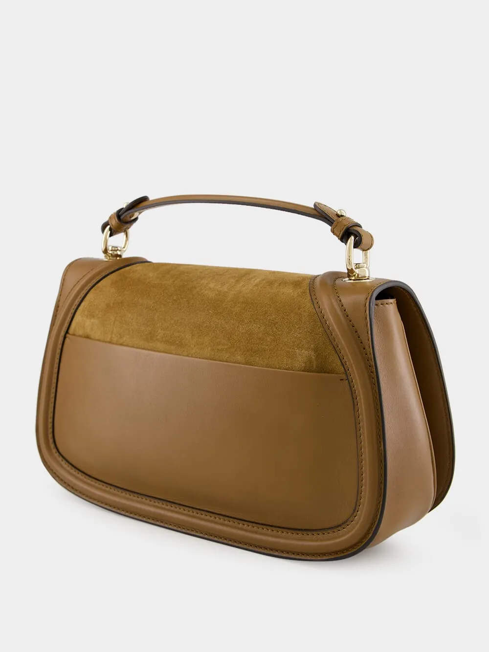 Light Brown Suede Blondie Medium Top Handle Bag sold by Fashion Clinic product image thumbnail 5