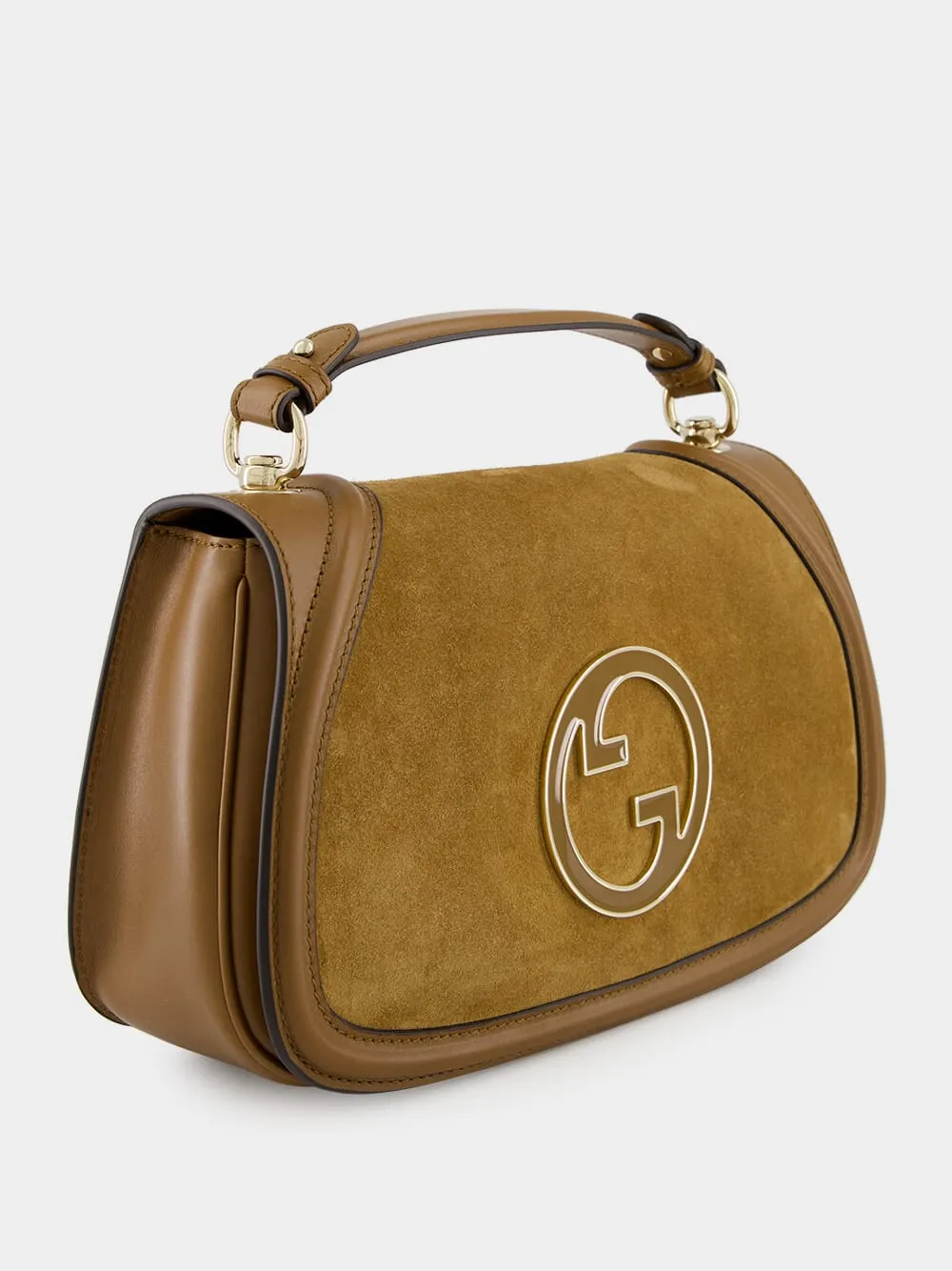 Light Brown Suede Blondie Medium Top Handle Bag sold by Fashion Clinic product image thumbnail 3