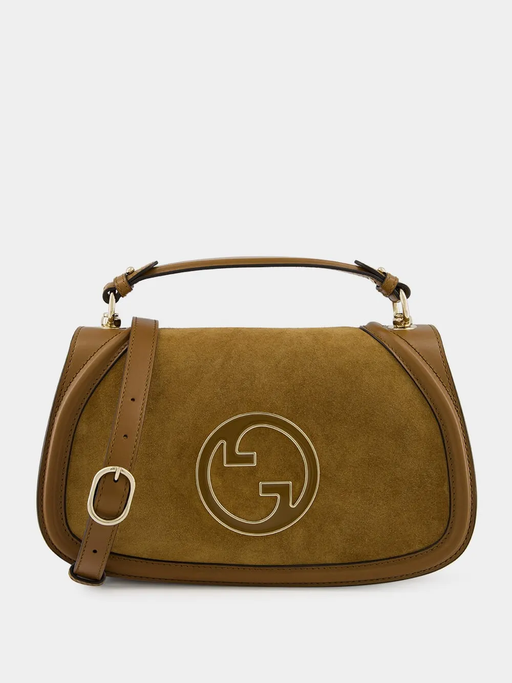 Light Brown Suede Blondie Medium Top Handle Bag sold by Fashion Clinic