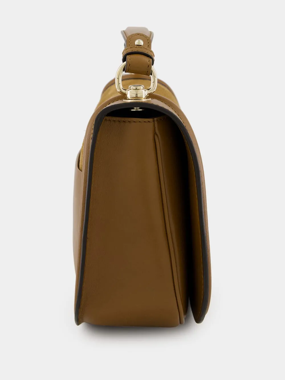 Light Brown Suede Blondie Medium Top Handle Bag sold by Fashion Clinic product image thumbnail 4