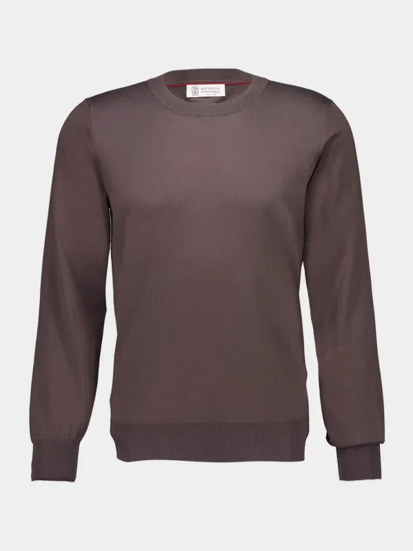 Brown Lightweight Cotton Sweater sold by Fashion Clinic