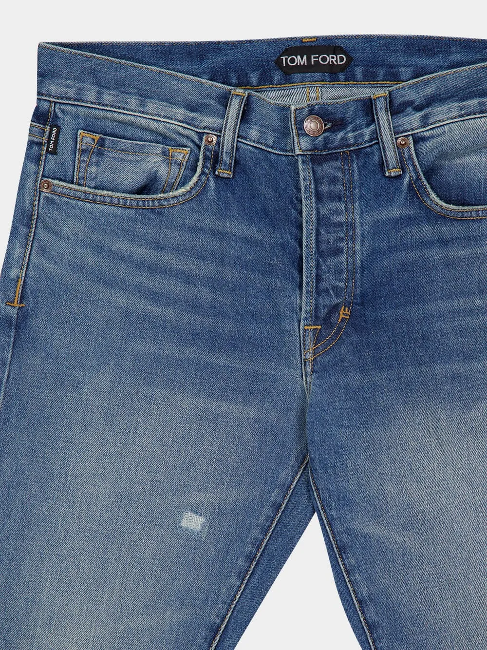 Blue Straight-Fit Selvedge Denim Jeans sold by Fashion Clinic product image thumbnail 3