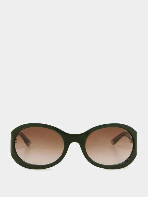 Green and Brown Round Frame Sunglasses sold by Fashion Clinic