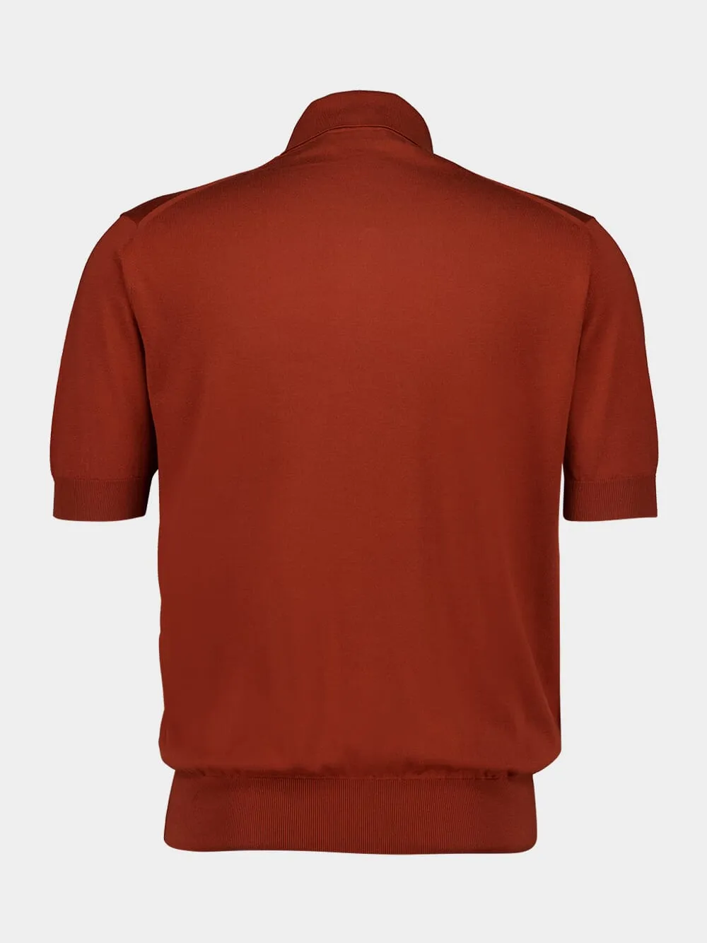 Brown Silk Cotton Knit Polo sold by Fashion Clinic product image thumbnail 2