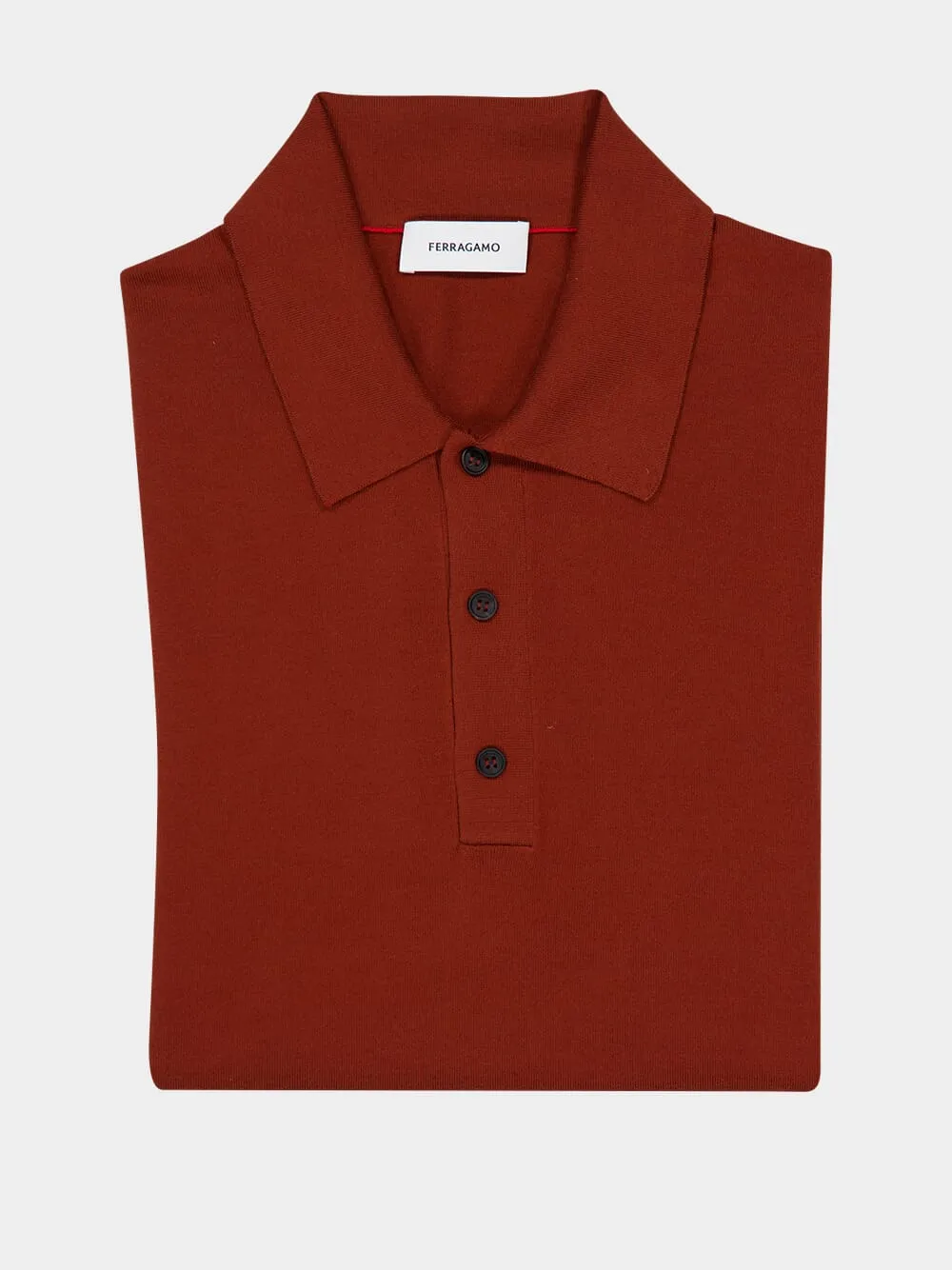 Brown Silk Cotton Knit Polo sold by Fashion Clinic product image thumbnail 3