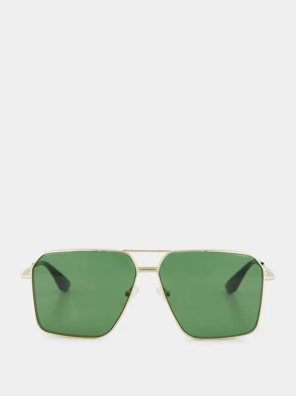 Gold & Green Metal Sunglasses sold by Fashion Clinic