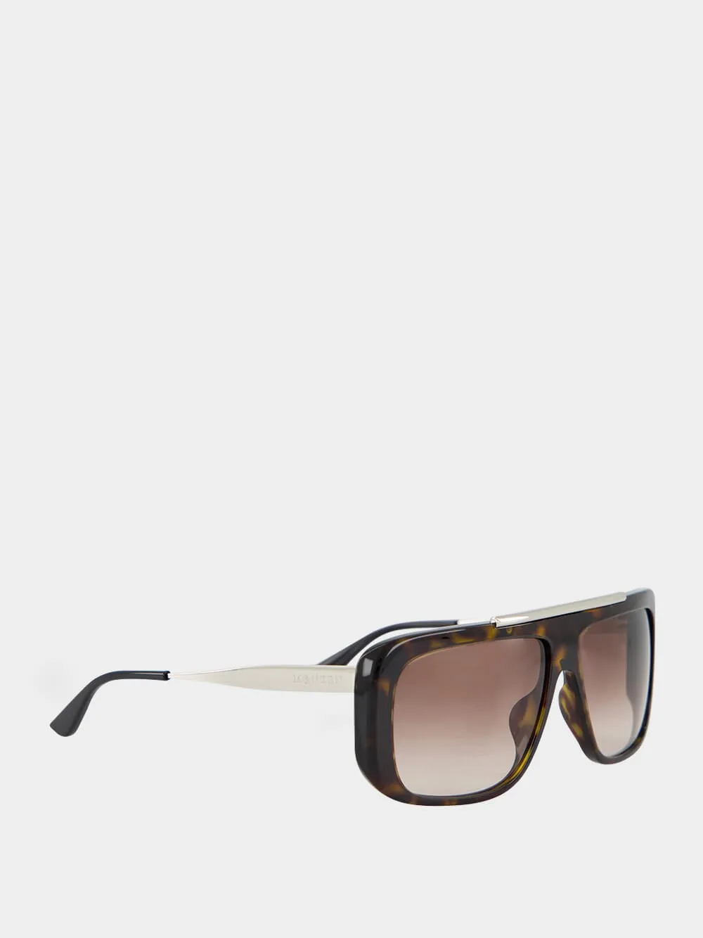 Tortoiseshell & Silver Acetate Metal Sunglasses sold by Fashion Clinic product image thumbnail 2