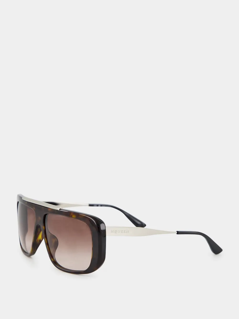 Tortoiseshell & Silver Acetate Metal Sunglasses sold by Fashion Clinic product image thumbnail 3