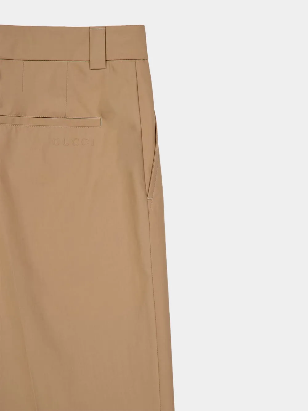 Beige Cotton Poplin Pants sold by Fashion Clinic product image thumbnail 4