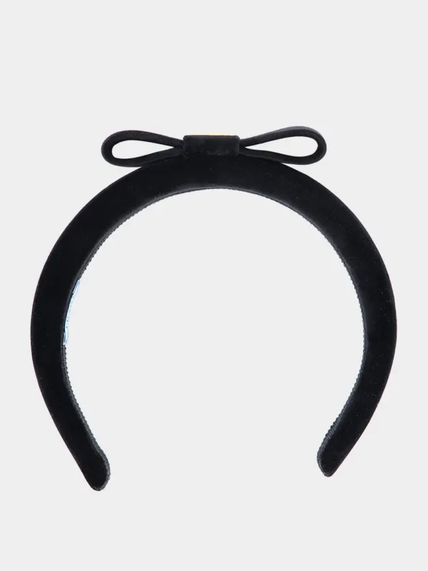 Black Velvet Headband with Bow sold by Fashion Clinic
