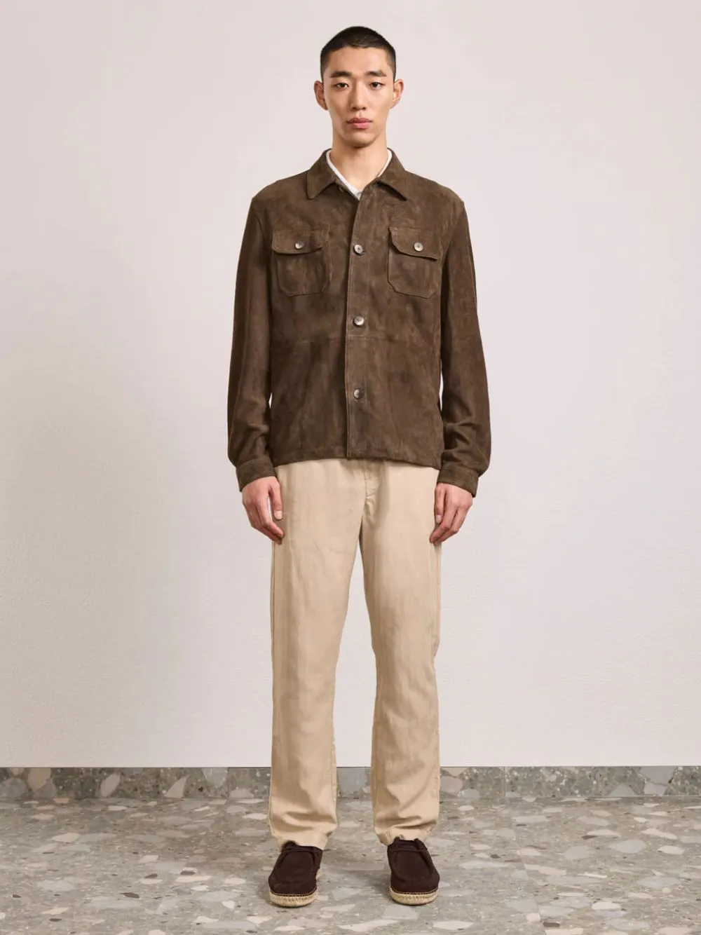 Brown Ravi Suede Overshirt sold by Fashion Clinic product image thumbnail 2