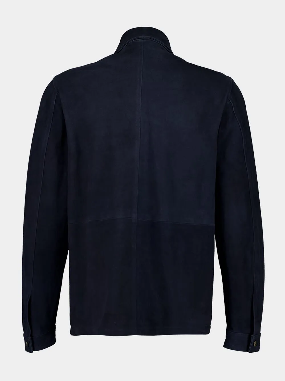 Charcoal Blue Ravi Suede Overshirt sold by Fashion Clinic product image thumbnail 2