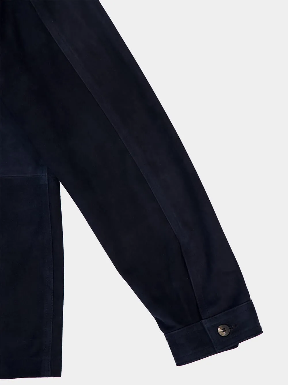 Charcoal Blue Ravi Suede Overshirt sold by Fashion Clinic product image thumbnail 4