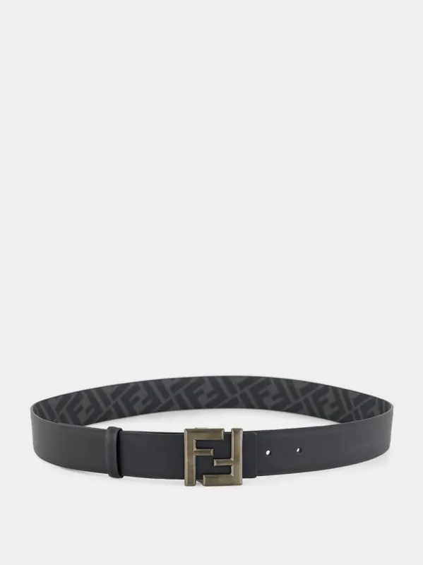 Black FF Squared Reversible Belt sold by Fashion Clinic